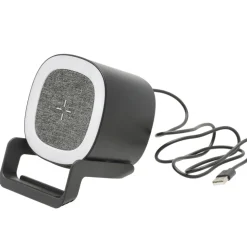 Højtaler med oplader og lampe