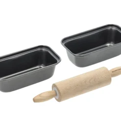 Mini-brødformsæt m. kagerulle 3 dele