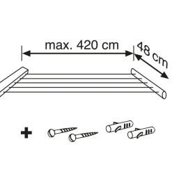 Rollfix 210 Longline Vægmonteret tørrestativ