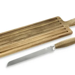 Skærebræt med brødkniv