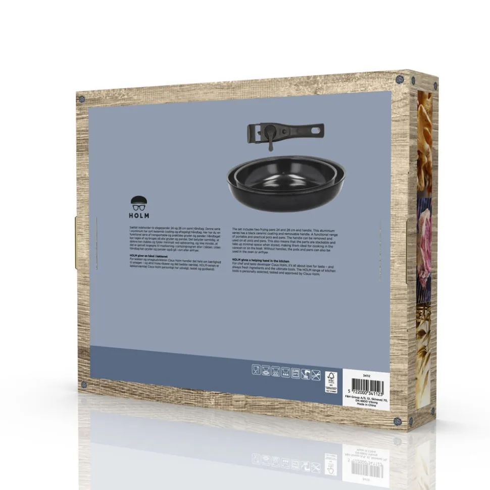 Stegepandesæt aftagel. håndtag